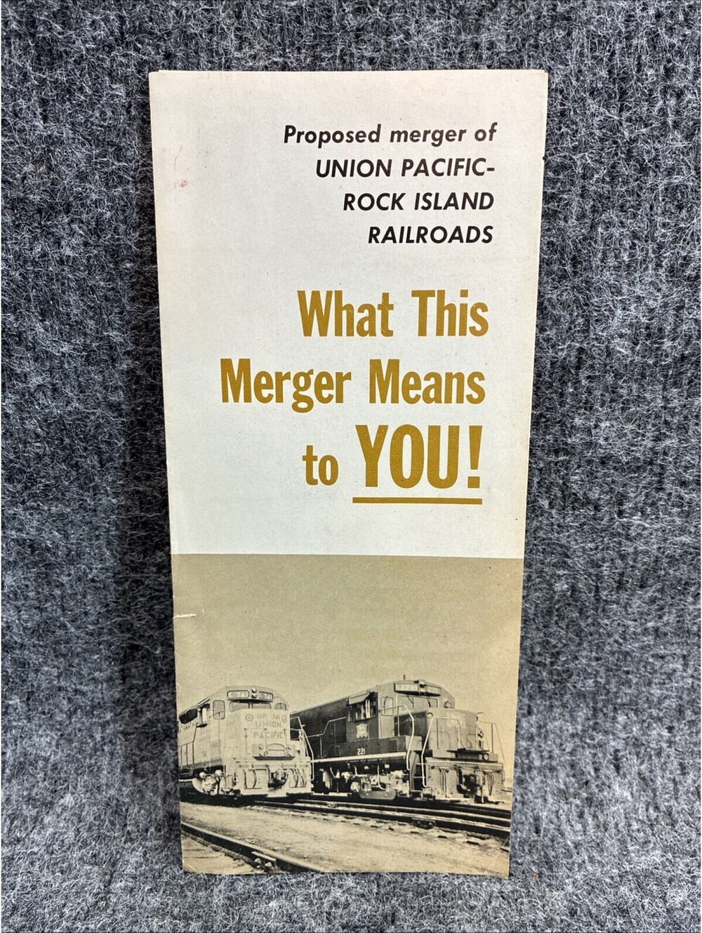 Vintage 1960s Proposed Union Pacific Rock Island Railroads Merger Pamphlet Map